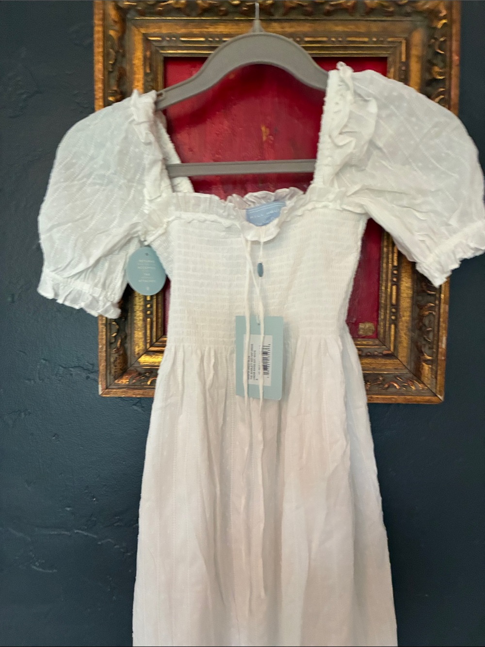 Hill House White Smocked Nap Dress with Ruffled Neck - Picture 7 of 7